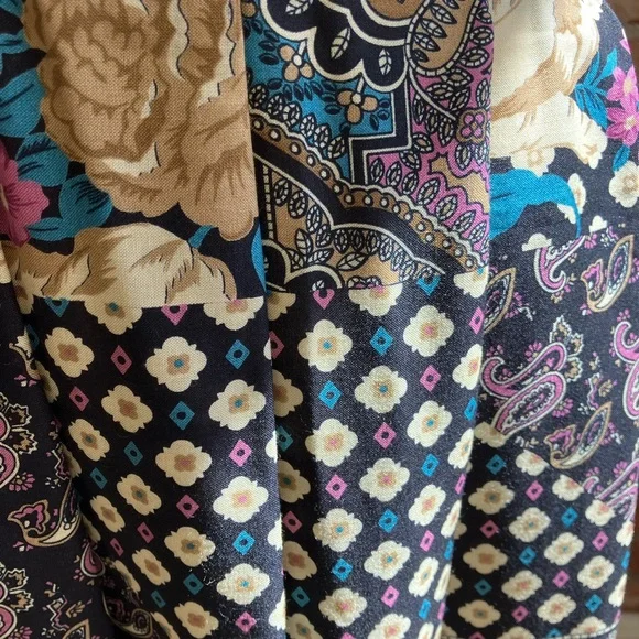 Koret Black Floral Vintage Skirt SIZE 14 - Picture 5 of 8